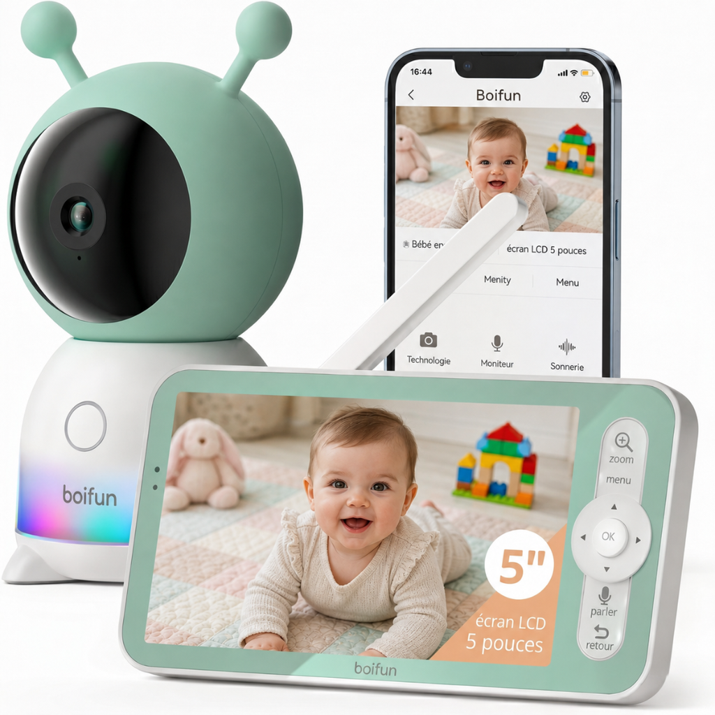 Babyphone HD avec Moniteur & App Mobile