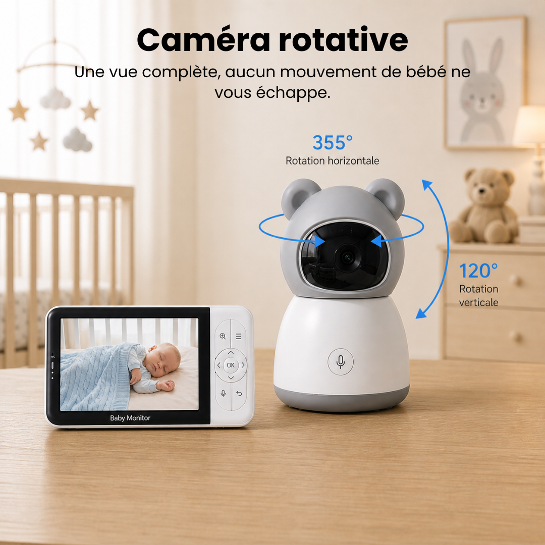 Babyphone Vidéo HD avec Moniteur & App Mobile