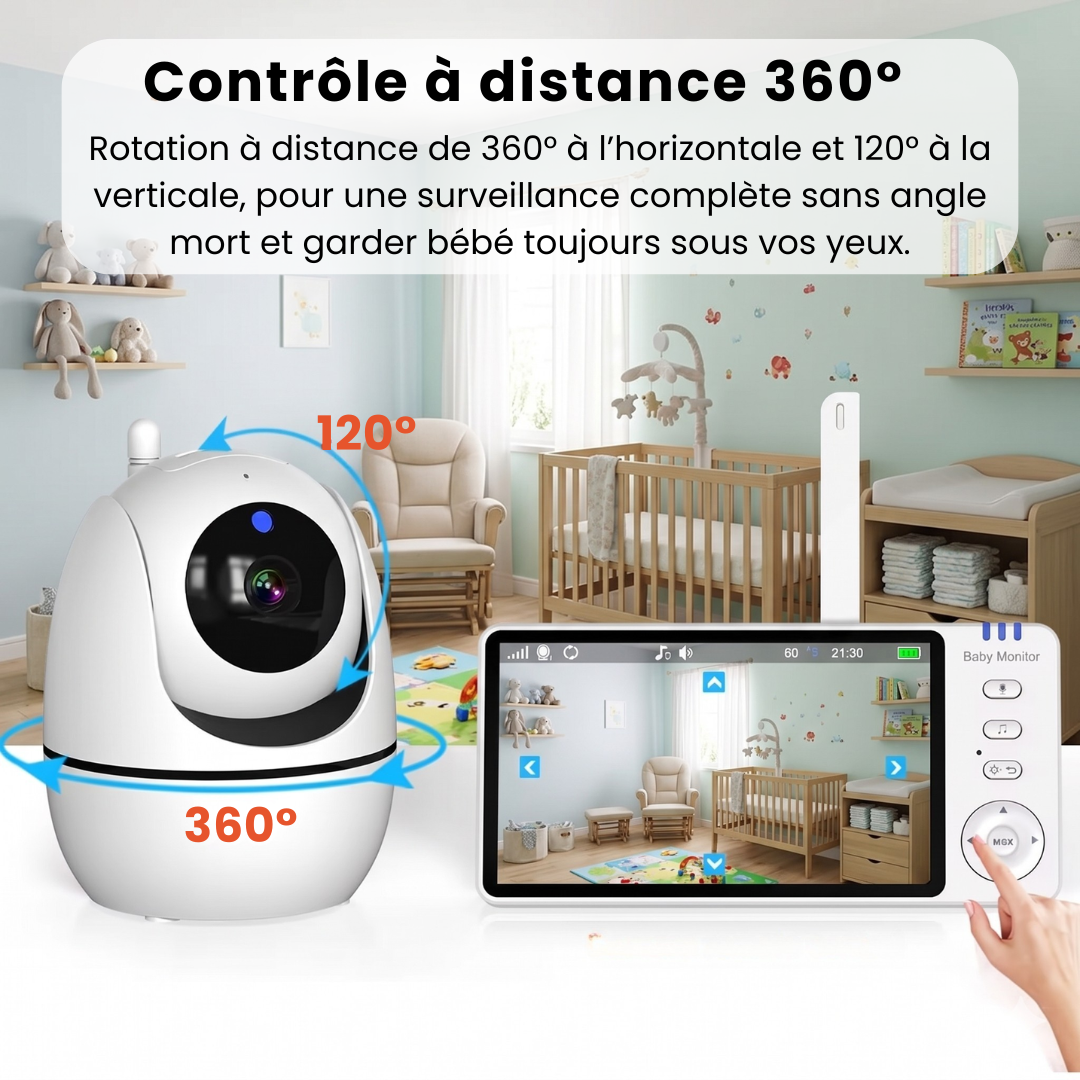 Babyphone Vidéo HD avec Moniteur & Vision Nocturne