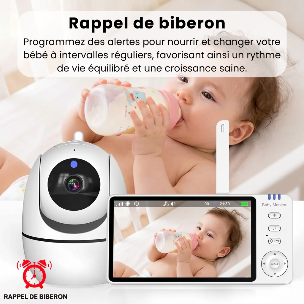 Babyphone Vidéo HD avec Moniteur & Vision Nocturne