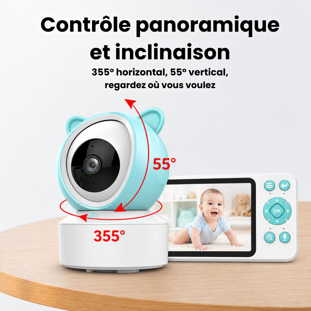 Babyphone 360 HD avec Moniteur & App Mobile