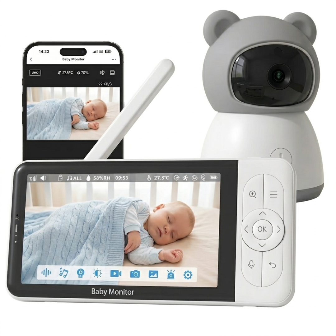 Babyphone Vidéo HD avec Moniteur & App Mobile