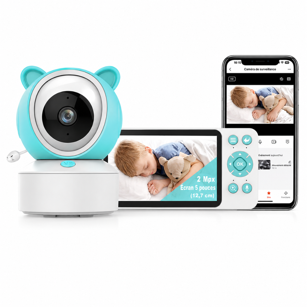 Babyphone 360 HD avec Moniteur & App Mobile