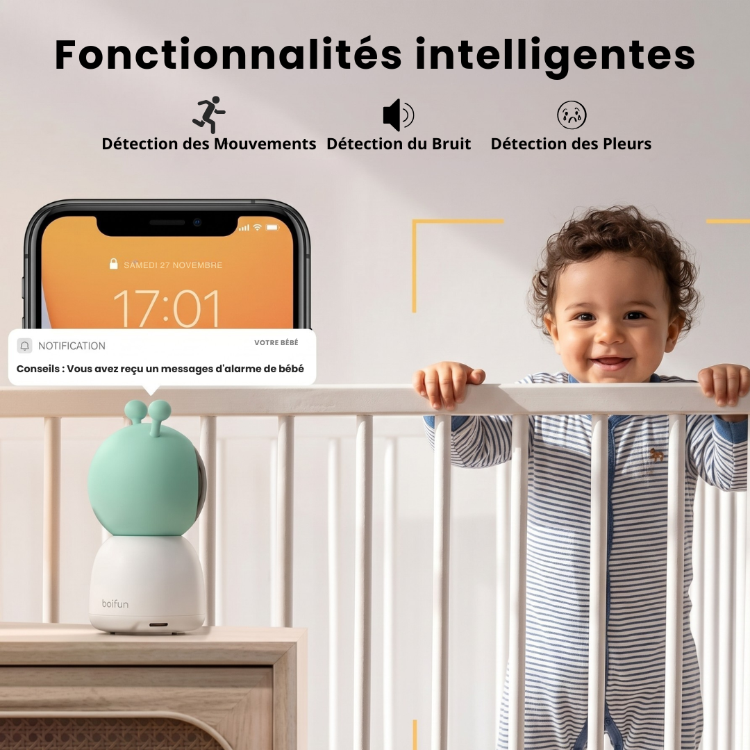 Babyphone HD avec Moniteur & App Mobile